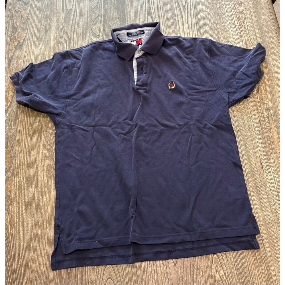 Tommy Hilfiger Mens Polo Shirt Short Sleeve Classic Fit Cotton Purple Size L